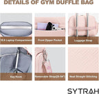 SYTRAH Gym Bag for Women, Lightweight Workout Duffle Bag with Shoe & Wet Separation for Gym, Yoga, Travel & Overnight, Stylish Sports Bag with Adjustable Shoulder Strap Pink