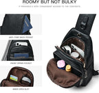 LATMAP Sling Bag For Women Faux Leather Small Casual Daypack Backpack Fanny Pack Crossbody Chest Bags Purse