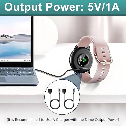 2 Pcs Universal Smart Watch Charger, 2-Pin 4 mm Magnetic USB Charging Cable, Universal Replacement Charging Cord for Smart Watch & Fitness Tracker, Strong Magnetic Adsorption, Fast Safe Charging