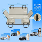Dog Car Seat Cover for Back Seat with Hard Bottom,Waterproof Back Seat Extender for Dogs,Dog Hammock Dogs Bed for Cars, SUVs,Pet Seat Cover for Back Seat Holds 400lbs with Mesh Window & Pocket-Khaki