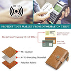 Small Wallet for Women Bifold Credit Card Holder RFID Blocking with Zipper Pocket