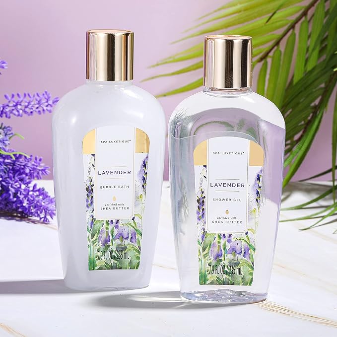 Spa Luxetique Gift Baskets for Women Lavender Spa Gifts for Women 12 Pcs Birthday Gifts for Women Gift Set for Her Mothers Day Gift for Mom