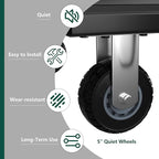 Luggage Cart with Wheels,1100LBS Heavy-Duty Luggage Trolley & Hand Truck,360° Silent Wheels with Anti-Collision Strip,Platform Dolly for Hotel Bellman,Airport and Resort Use