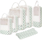 Narwey 6 Set/5 Set Compression Packing Cubes for Travel Kids Women Carry on, Packing Organizers Bag for Backpack Luggage Suitcase Duffle Bags