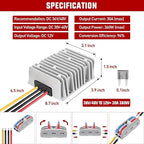 Nilight 48V 36V to 12V Voltage Converter 360W 30A Regulator Step Down to 12VDC Waterproof DC Convert Reducer Power Supply Transformer Module for Golf Cart Scooters