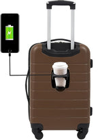 Wrangler Smart Spinner Hardside Luggage, 22-Inch Carry-On, Toffee