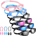 Flutesan 6 Pack Swim Goggles for Adult Anti Fog Swimming Glasses with Ear Plugs Nose Clip No Leaking Full Protection Goggles