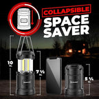 GearLight Rechargeable Camping Lantern - 2 Portable LED Lanterns with Magnetic Base and Foldable Hook for Emergency Use or Campsites, Essential Hurricane Survival Kit - Black