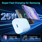 Super Fast Charger Type C, 25W USB C Wall Charger Fast Charging for Samsung Galaxy S26 Ultra/S26/S26+/S25 Ultra/S25/24 Ultra/S24/S23 Ultra/S22 Ultra with 6.6FT Long Android Type C Charger Cable 2Pack