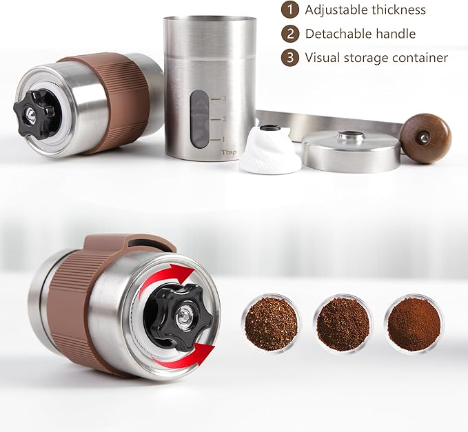 LHS Pour Over Coffee Maker Set - All in One Pour Over Coffee Kit, Travel Pour Over Coffee Dripper, Manual Coffee Maker Set Grinder Brewer Dripper and Cup Set, Anniversary Birthday Gift Sets