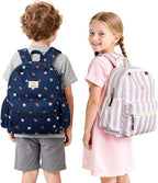 STEAMEDBUN Corduroy Kids Backpack for Girls and Boys 5-8: Girls Backpack for Elementary Kindergarten - 15 inch Cute Backpacks for Kids - Stripe