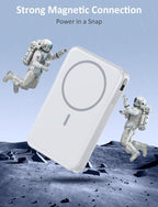 Magnetic Portable Charger, 10000mAh Power Bank, 5 in 1 Portable Charger with Built in Cable, 20W Fast Charging for Magsafe Battery Pack Compatible with iPhone 17/16/15/14/13/12 Pro/Pro Max-White