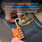 Forge Dual-Opening: Key or Combination Lock, TSA Approved Lock for Luggage, Pelican case, Travel, Gym, School, Luggage Combination Lock, Travel Bag Lock (Orange 2 Pk)