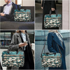 Vintage Daisy Wooden Board Laptop Bag 16 Inch, Slim Business Briefcase for Men Women, Shoulder Bag with Handle & Detachable Strap, Work Office Computer Messenger Bag