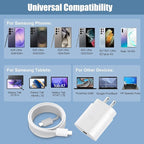 Super Fast Charger Type C,25W USB C Wall Charger Fast Charging Block for Samsung Galaxy S26/S25/S24/S24 Ultra/S24 Plus/S23/S23 Ultra/S23 Plus/S22/S22Ultra/S22+/Note 20/S20/S21 &10FT C Charger Cable
