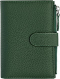 Passport wallet and Card Slot Combo RFID Blocking Slim Leather Travel Passport Wallet for Men and Women with Zippered Coins Pocket Passport holder, Green
