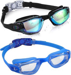 Aegend Swim Goggles for Kids Youth 3-14 Anti-Fog Anti-UV Comfort Fit Goggles for Swimming