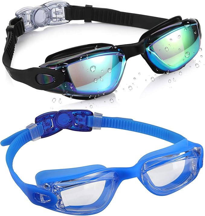 Aegend Swim Goggles for Kids Youth 3-14 Anti-Fog Anti-UV Comfort Fit Goggles for Swimming