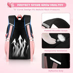MOONBABY Girls Backpack, Kids Backpack for Girls, School bag for Primary Elementary Teenage, Middle School Students Bookbag