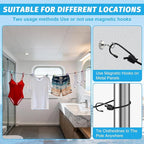 Travel Clothesline for Cruise Retractable Clothesline with 12 Clothesline Clips 2 Strong Magnets Hooks 4 Luggage Tags Camping Portable Clothesline for Hotel Room RV Indoor Cruise Ship Essentials 2026