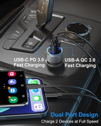 USB C Car Charger 36W, OKRAY 3-Pack Fast Charging PD3.0+QC3.0 Dual USB Car Phone Charger 12v Type C Cigarette Lighter Adapter for iPhone 17 16 15 14 13 Pro, Samsung Galaxy S25 S24 A16, Pixel 9 (Grey)
