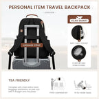 LOVEVOOK Laptop Backpack for Women with Pouch Pocket for Large Capacity Cup,17 Inch Teacher Nurse College Work Backpack Purse,Waterproof Laptop Bag Computer Back Pack for Travel, Khaki-Coffee-Black