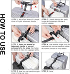Vigorport Luggage Straps, Luggage Connector Straps for Suitcases Add A Bag and Connect Your 2 Suitcases Together Adjustable Attachment Accessories Belts (1'' Width Medium Size)