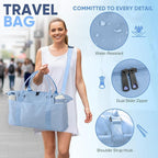 Travel Duffle Bag, Weekender Travel Bag Men Small Gym Bag for Women, Hospital Bag for Labor and Delivery, Overnight Bag Luggage Bag with Trolley Sleeve, Airplane Travel Essentials for Flying(Black)