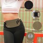 FuninCrea Waterproof Hidden Money Belt for Travel, Anti-Theft Belt Bag with RFID Blocking Function Adjustable Slim Waist Bag with 2 Zipper Pockets and 1 Back Pocket for Travel Running (Style 2, Black)
