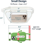 Veckle Clear Fanny Pack Stadium Approved - Adjustable 33-47 Inch Strap, Transparent Belt Bag for Women Men Fits 7.5-inch Smartphone, Waist Bag Clear Bag for Stadium Events, Sport, Concerts, White
