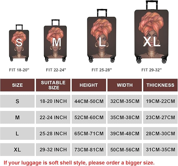 WUJIAONIAO Travel Luggage Cover Baggage Suitcase Cover Protector Skins 18-32 Inch (Brown A10, S (for 18-20 inch luggage))