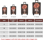 WUJIAONIAO Travel Luggage Cover Baggage Suitcase Cover Protector Skins 18-32 Inch (Brown A10, M (for 22-24 inch luggage))