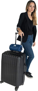 BlueHills Ultra Compact Travel Blanket 2 Pack Large Soft Cozy Portable Blanket Sheet with Carry Case and for Flight Airplane Car Layover Camping Hotel Blue C203-2PK-Navy