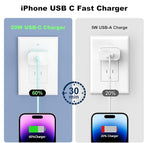 iPhone Charger Fast Charging,20W PD USB C Wall Charger 4 Pack with 6FT Fast Charging Cable,for iPhone 14/14 Pro Max/13/13 Pro/12/12 Pro/11/11 Pro/XS(Blue)