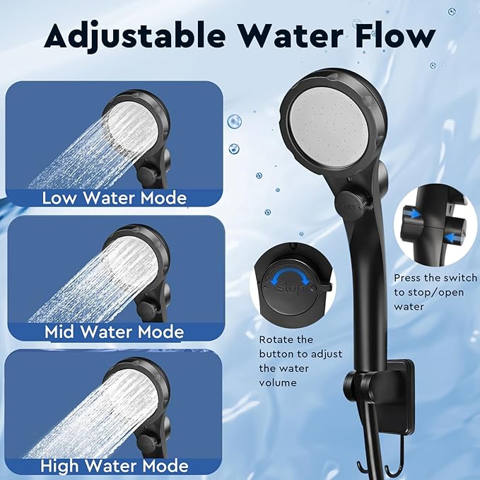 Fotgear Portable Camping Shower - 6000mAh Rechargeable Outdoor Shower with LED Display - IPX7 Waterproof Camping Shower Kit for Hiking, Travel, Car Washing, RV, Pet Bath