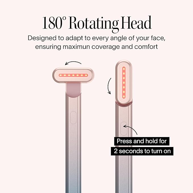 Solawave 4-in-1 Red Light Therapy Wand for Face & Neck | Beauty Device with Galvanic Current, Massager & Warmth | Anti-Aging, Wrinkle Reduction, Skin Tightening, Depuffing & Rejuvenation (Ombre)