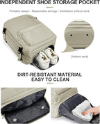 WONHOX Large Travel Backpack Women,Carry On Backpack Flight Approved 18x14x8 inches Bag Spirit Airlines Personal ltem,College Sports Hiking Rucksack Laptop Blackpack mochila de viaje,Brown