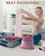 FantasyLife Shoe Bags for Travel, Washable Dust Bags for Storage & Packing, Flannel Shoe Pouch with Drawstring Closure for Purses, Handbags, Shoes & Toys (2, Parfait Pink, 17.3"x12.6")