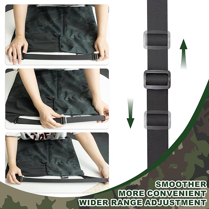 HOLYLUCK Men & Women Outdoor Sport Gym Sack Waterproof Drawstring Backpack Bag (Standard with width webbing, Black Camo-1)