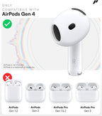 Proof Labs 4 Pairs for AirPods 4 Ear Hooks Covers [Added Storage Pouch] Anti Slip Ear Tips Accessories Compatible with Apple AirPods 4th Generation (White)