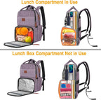MATEIN Laptop Backpack with Lunch Box, Insulated Women Backpacks with Cooler Compartment, Fits 15.6 inch Laptop Water Resistent Tote Food Bag for College Beach Camping Picnics Hiking