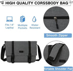 VASCHY Messenger Bag,Water Resistant Casual Lightweight Slim Crossbody Shoulder Bag for Men Women Work School for 14in Laptop