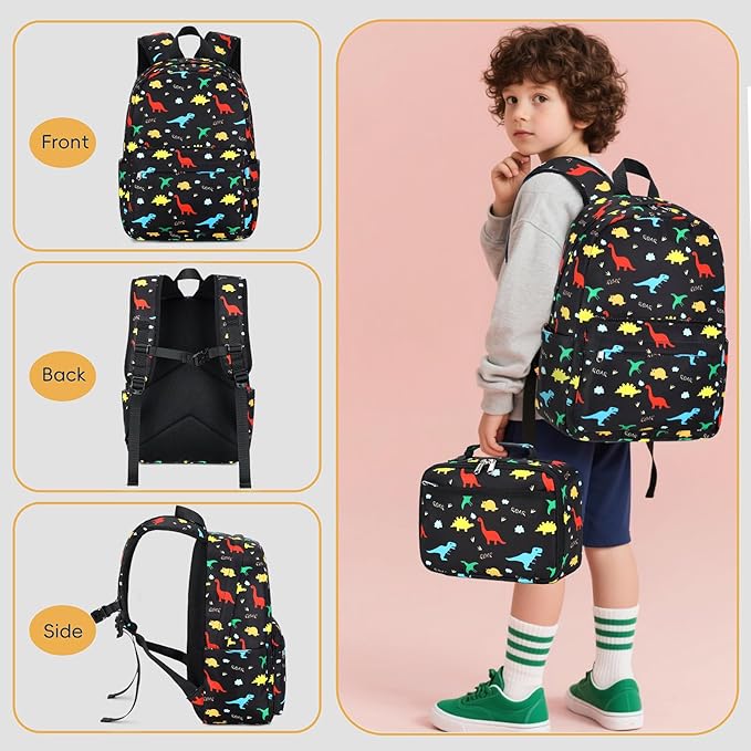 CAMTOP Preschool Backpack for Kids Boys Girls Toddler Backpack Kindergarten School Bookbags for Age 3-8 (Colorful Dinosaur)