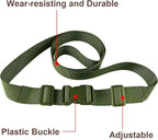 MAGARROW 1.5" Utility Straps with Buckle Adjustable, 4-Pack (Army Green, 9.5 feet Long)