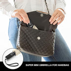 Compact Travel Umbrella for Purse - Flat Handle, Waterproof for Light Rain