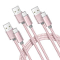 Basesailor for iPhone 17 16 Pro Max Charger Cord,USB to USB C Cable,Type C Charging Power Cord for Apple 17e 15 iPad 10 Air 4 5,Samsung Galaxy S26 S25 S24 S23,Pink,3Pack 1.5/3.3/6.6FT(0.5/1/2M)