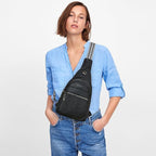 LATMAP Sling Bag For Women Faux Leather Small Casual Daypack Backpack Fanny Pack Crossbody Chest Bags Purse