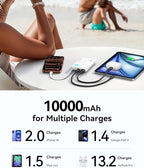 INIU Portable Charger, Slim 45W 10000mAh Power Bank with Build in USB-C Cable for Travel, Fast Charging USB C in&Out Battery Pack, External Phone Charger for iPhone 17 16 15 Samsung S25 S24 Google etc