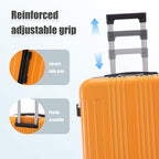 Luggage Sets 3 Piece with Double Spinner Wheels, Carry on Hardshell ABS Suitcases Set with TSA Lock, Lghtweight Checked Luggage for Different Travelling (Black+Orange, 20"/24"/28")