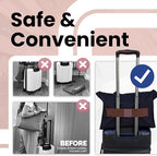 Trolley Strap Carryon Luggage Strap Over Suitcase Handle for Attaching Carryon Bag Travel Accessories TSA Approved Carry-On Add a Bag Belt Sleeve for A Tote Backpack Purse (Dark Brown)
